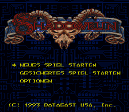 Shadowrun (Germany) Title Screen